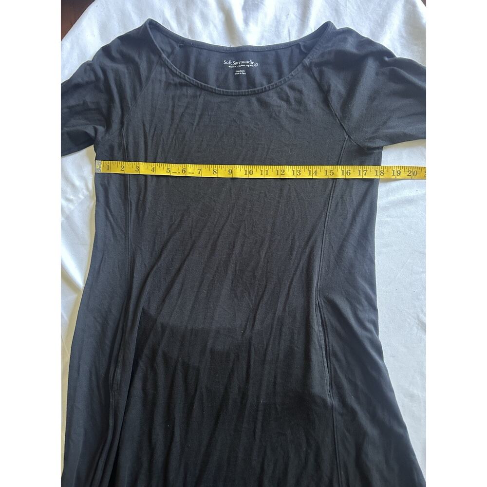 Soft Surroundings Modest Maxi Dress Womens Size Medium Black Minimalist Neutral - Picture 6 of 8